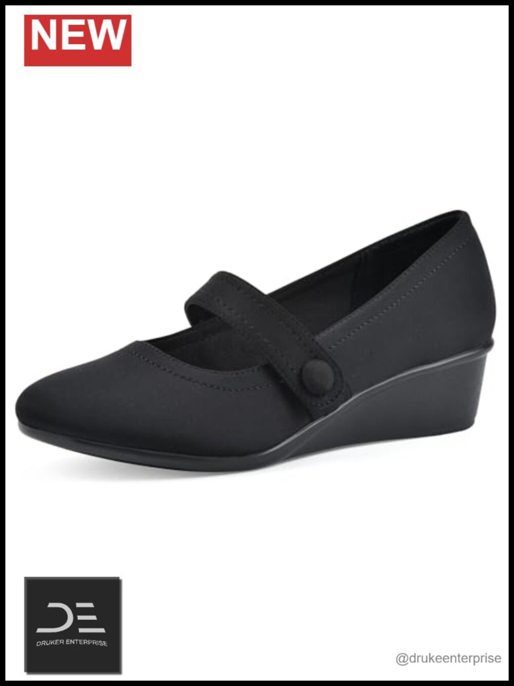 Cushioned Mary Jane Wedge Heel Shoes